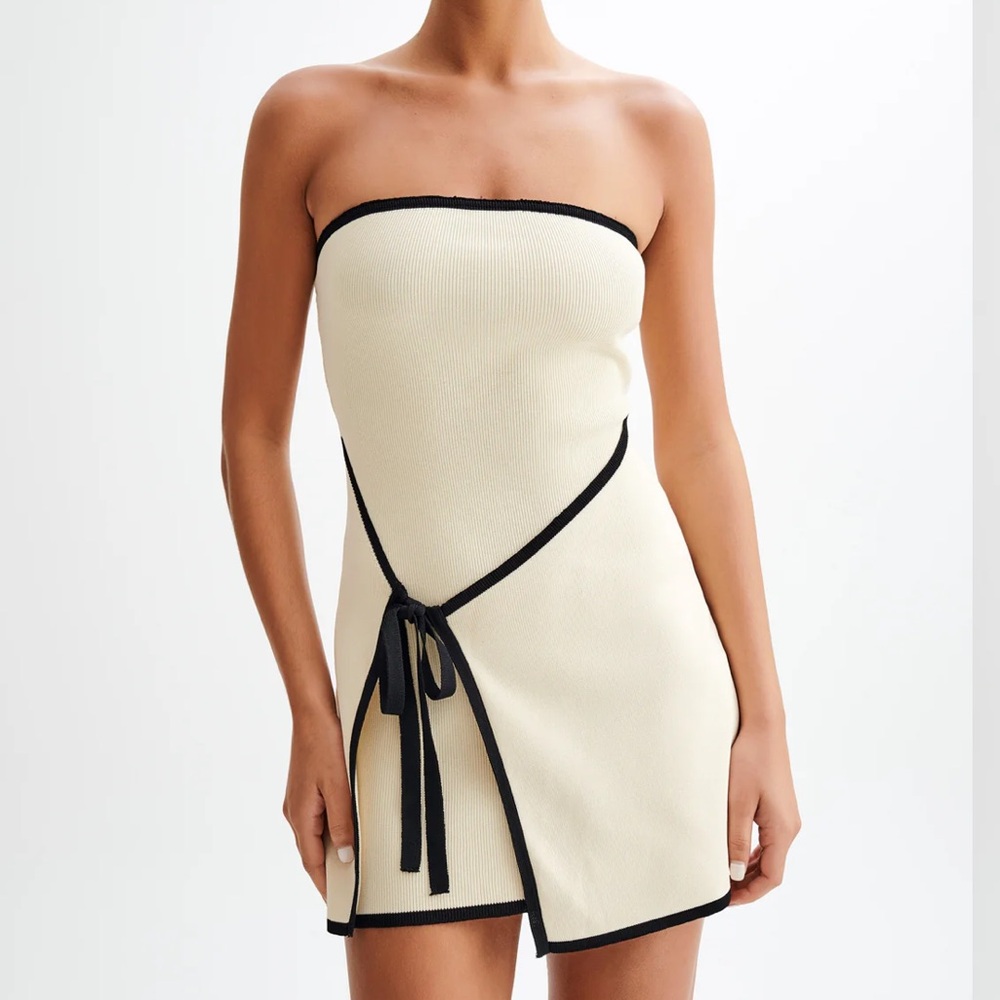 Meshki Rian Strapless Knit Mini Dress - Cream